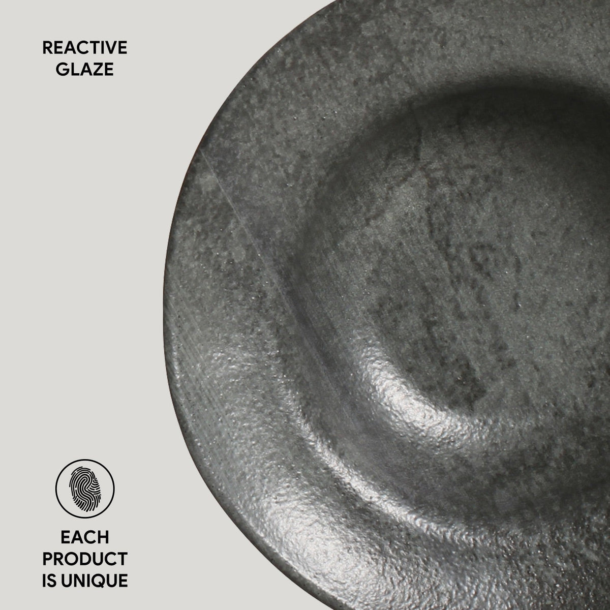 Porto Brasil CHROMIUM DEEP RIM PLATE STONEWARE dia. 7.48x2.17" SKU: '16014115901