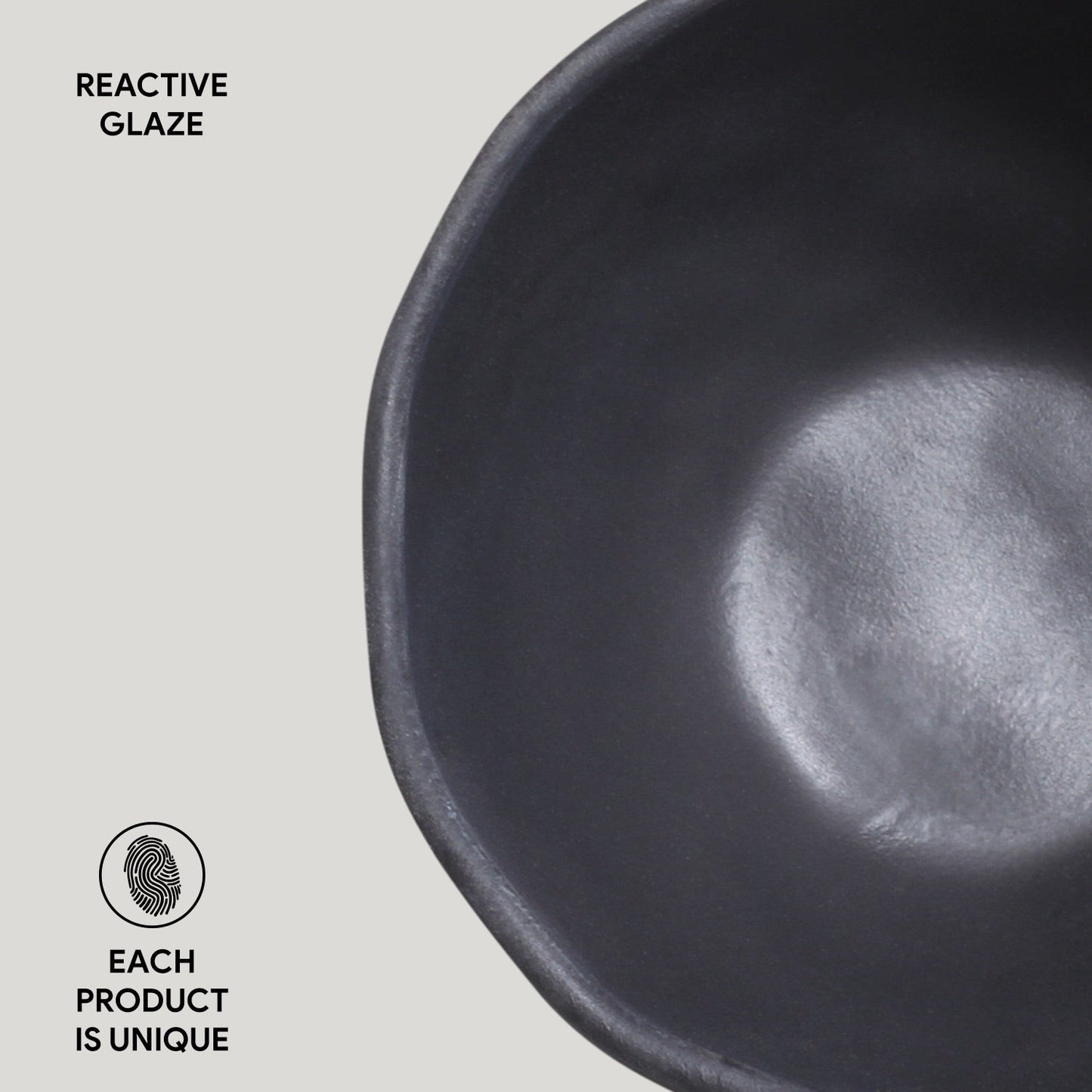 Porto Brasil MATTE BLACK BOWL ORGANIC STONEWARE dia. 5.24" SKU: '191473901