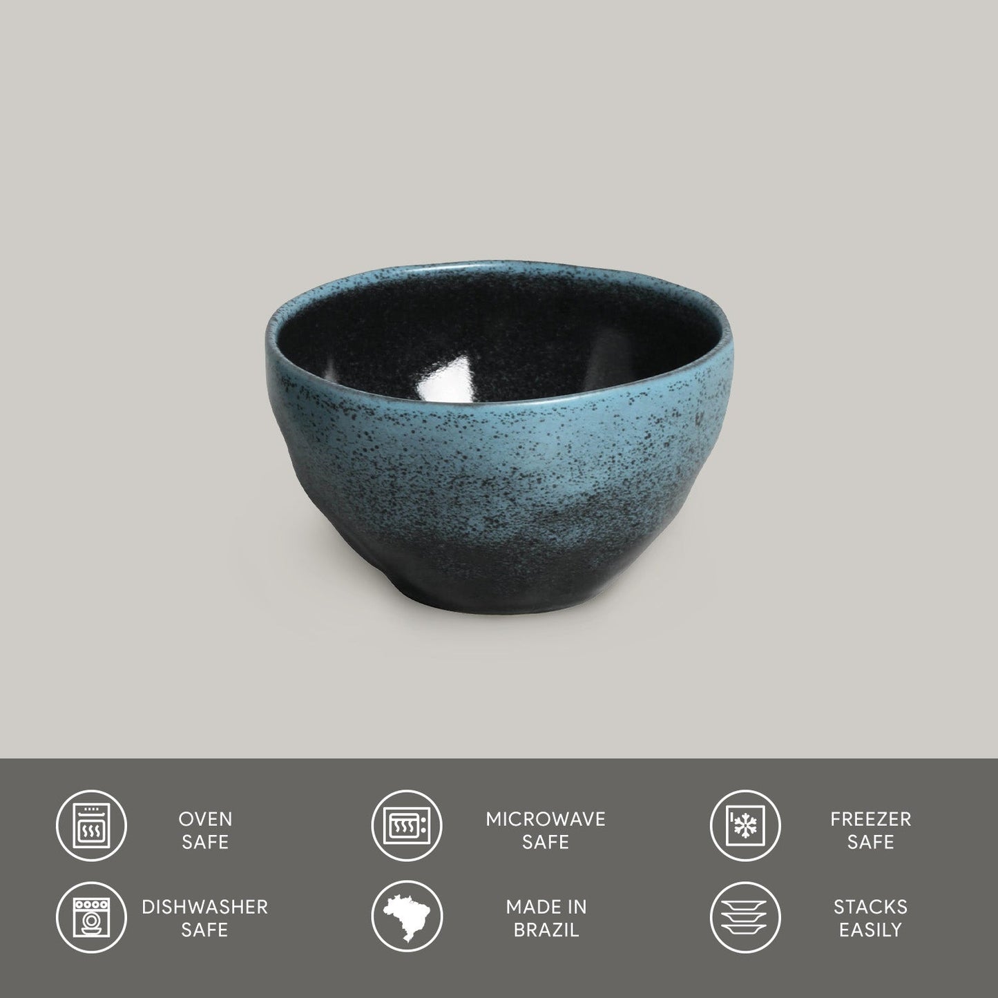 Porto Brasil NIGHT SKY BOWL ORGANIC STONEWARE dia. 5.24" SKU: '191481301