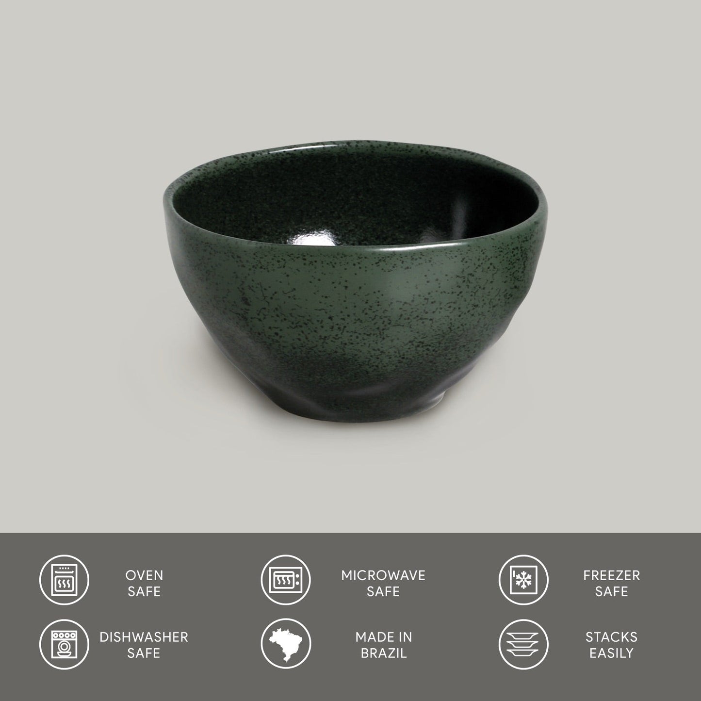 Porto Brasil GREENERY BOWL ORGANIC STONEWARE dia. 5.24" SKU: '191495801