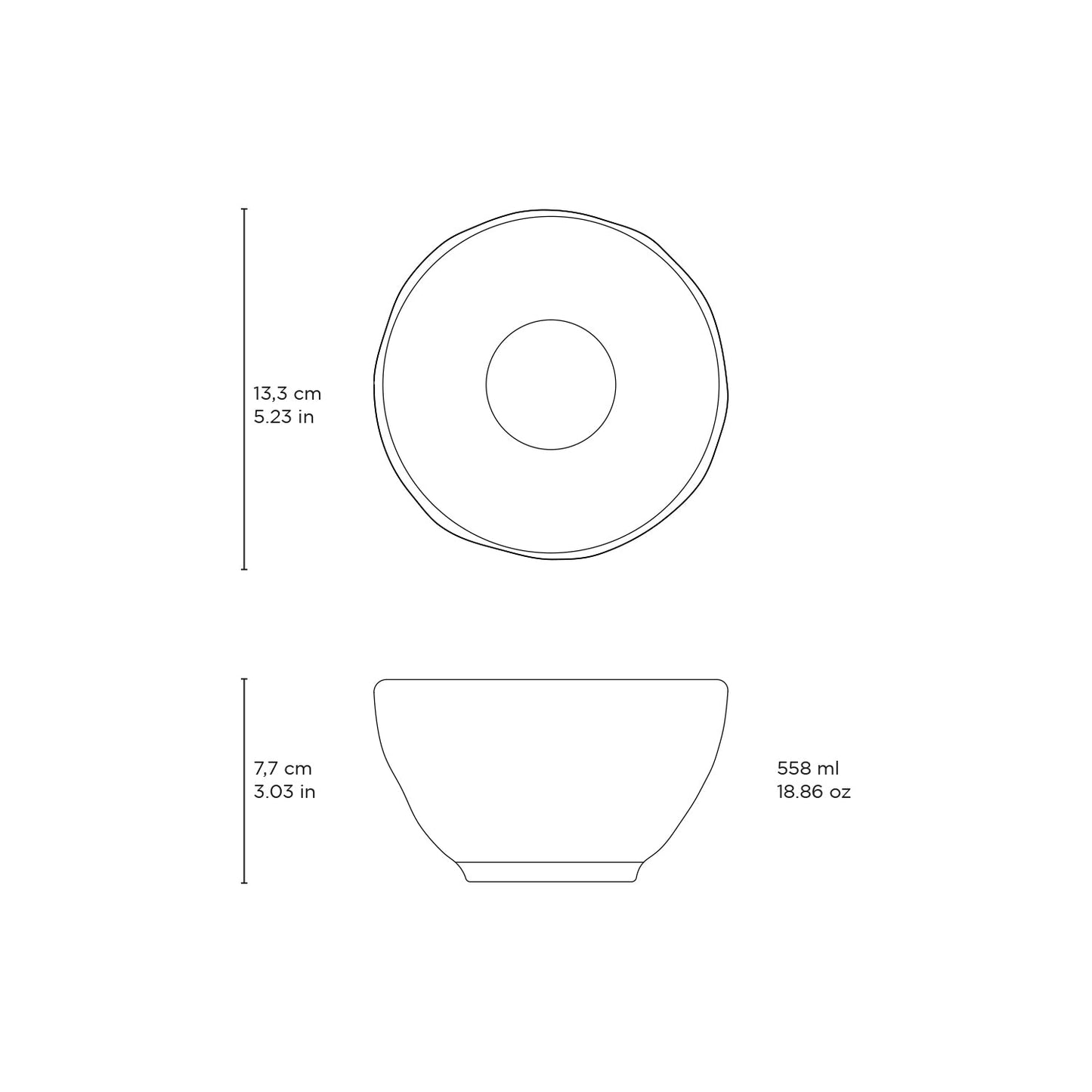 Porto Brasil GREENERY BOWL ORGANIC STONEWARE dia. 5.24" SKU: '191495801