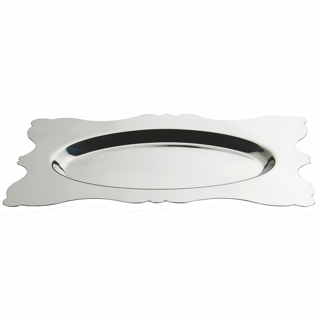 Rectangular Tray With Oval Center; Pewter 18-1/2" X 13-3/4"