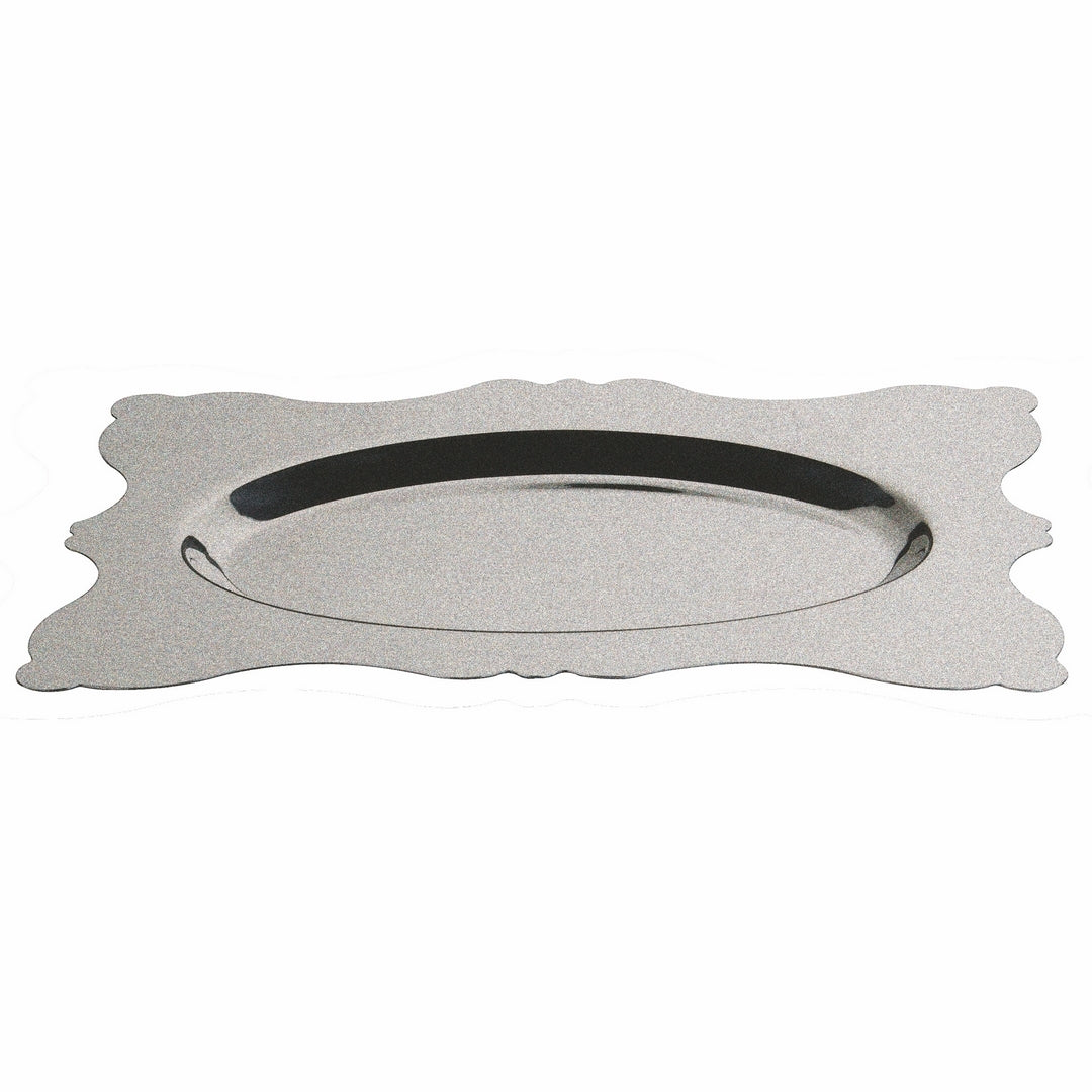 Rectangular Tray With Oval Center; Pewter 18-1/2" X 13-3/4"