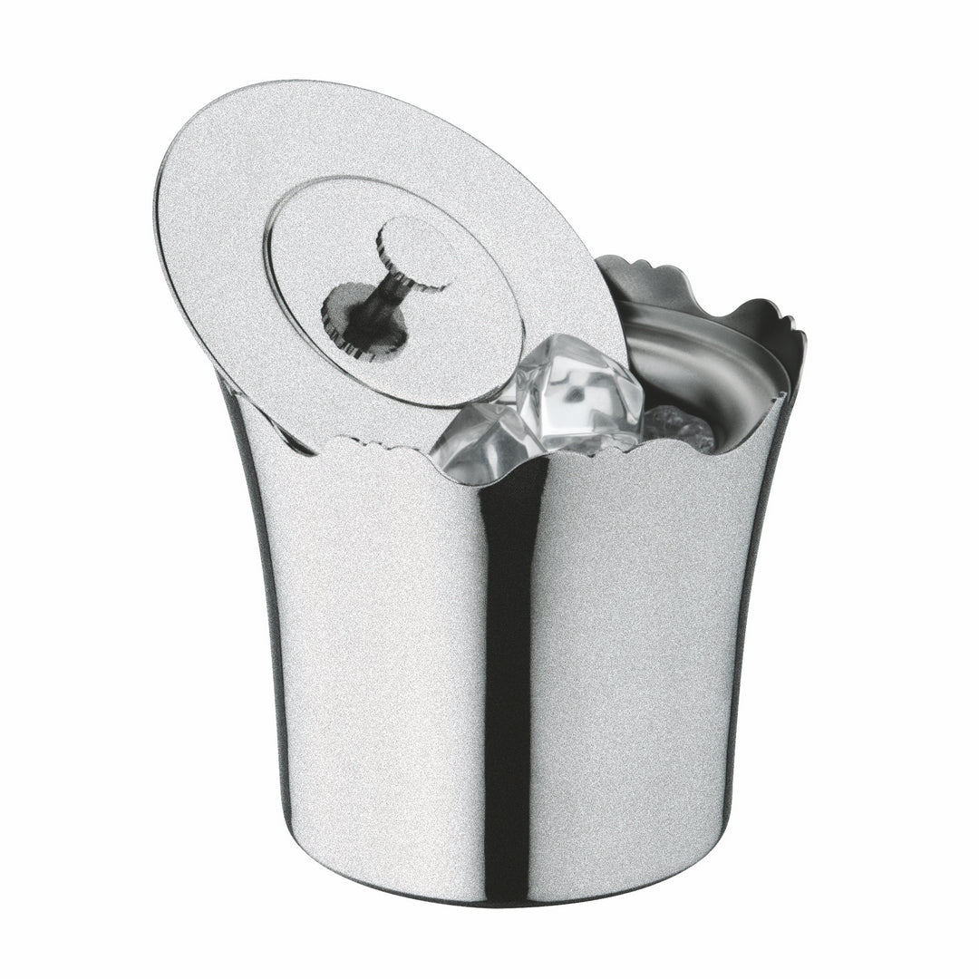 Insulated Ice Bucket With Lid; Pewter D: 9-1/2" H: 8-5/8" C: 1 Gallon