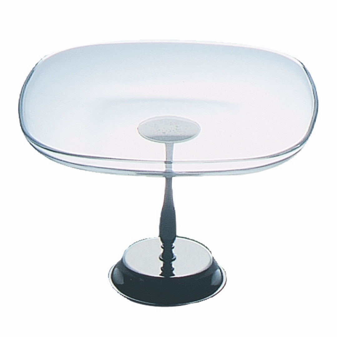 Square Glass Plate With Base; H: 6-3/4," 9-5/8" X 9-5/8"