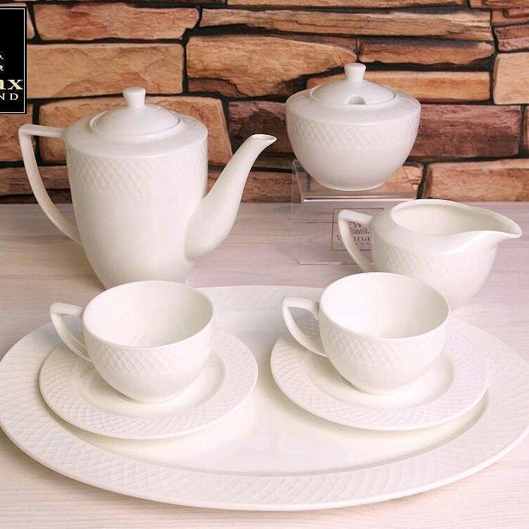 Wilmax Fine Porcelain 3 Oz | 90 Ml Coffee Cup & Saucer Set Of 6 In Gift Box SKU: WL-880107/6C