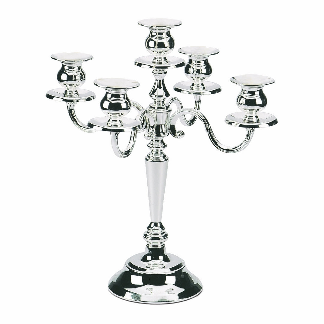 Candlestick Holder For 5 Candles; - Silver-Plated H: 13-5/8"