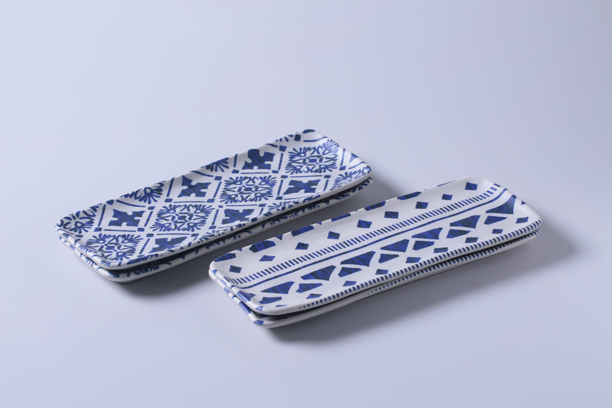 Porto Brasil MAYA RECTANGULAR PR MEDIUM ORGANIC STONEWARE dia. 12.99x5.12" SET OF 2 DESIGNS SKU: '34014117901