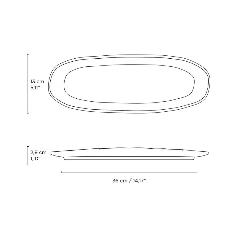Porto Brasil MAYA SHALLOW OVAL PR LARGE ORGANIC STONEWARE dia. 14.17x5.12" SET OF 2 DESIGNS SKU: '34214117901