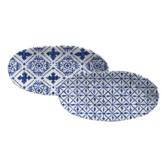 Porto Brasil MAYA DEEP OVAL PR LARGE ORGANIC STONEWARE dia. 12.6x6.3" SET OF 2 DESIGNS  SKU: '34414117901