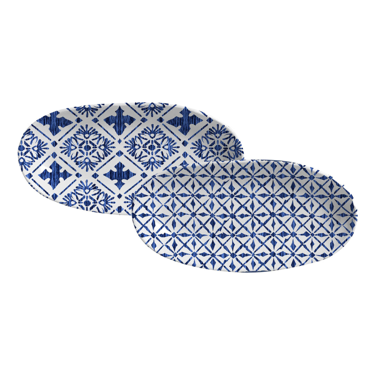 Porto Brasil MAYA DEEP OVAL PR LARGE ORGANIC STONEWARE dia. 12.6x6.3" SET OF 2 DESIGNS SKU: '34414117901