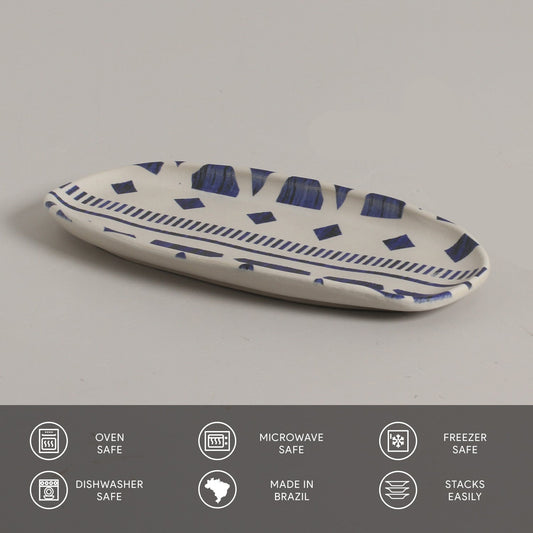 Porto Brasil MAYA SHALLOW OVAL PR ORGANIC STONEWARE dia. 9.06x4.33" SET OF 2 DESIGNS  SKU: '35114117901