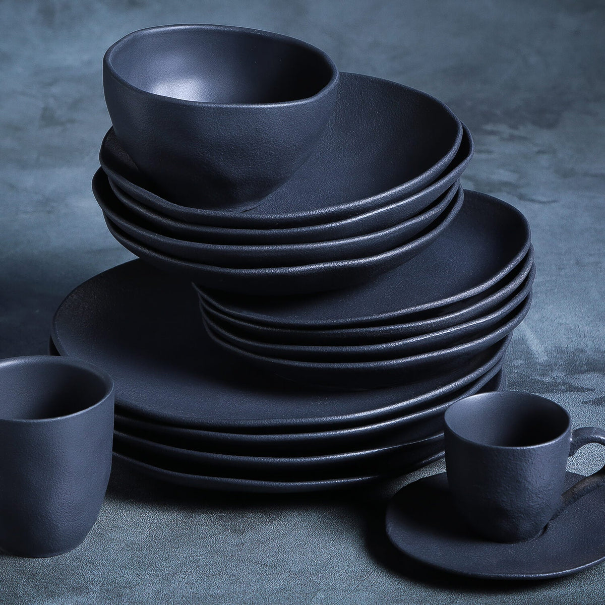 Porto Brasil MATTE BLACK ORGANIC COFFEE CUP + ORGANIC SAUCER SKU: '351473901