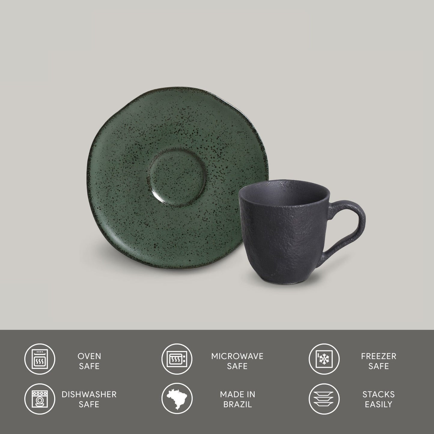 Porto Brasil GREENERY ORGANIC COFFEE CUP + ORGANIC SAUCER SKU: '351495801