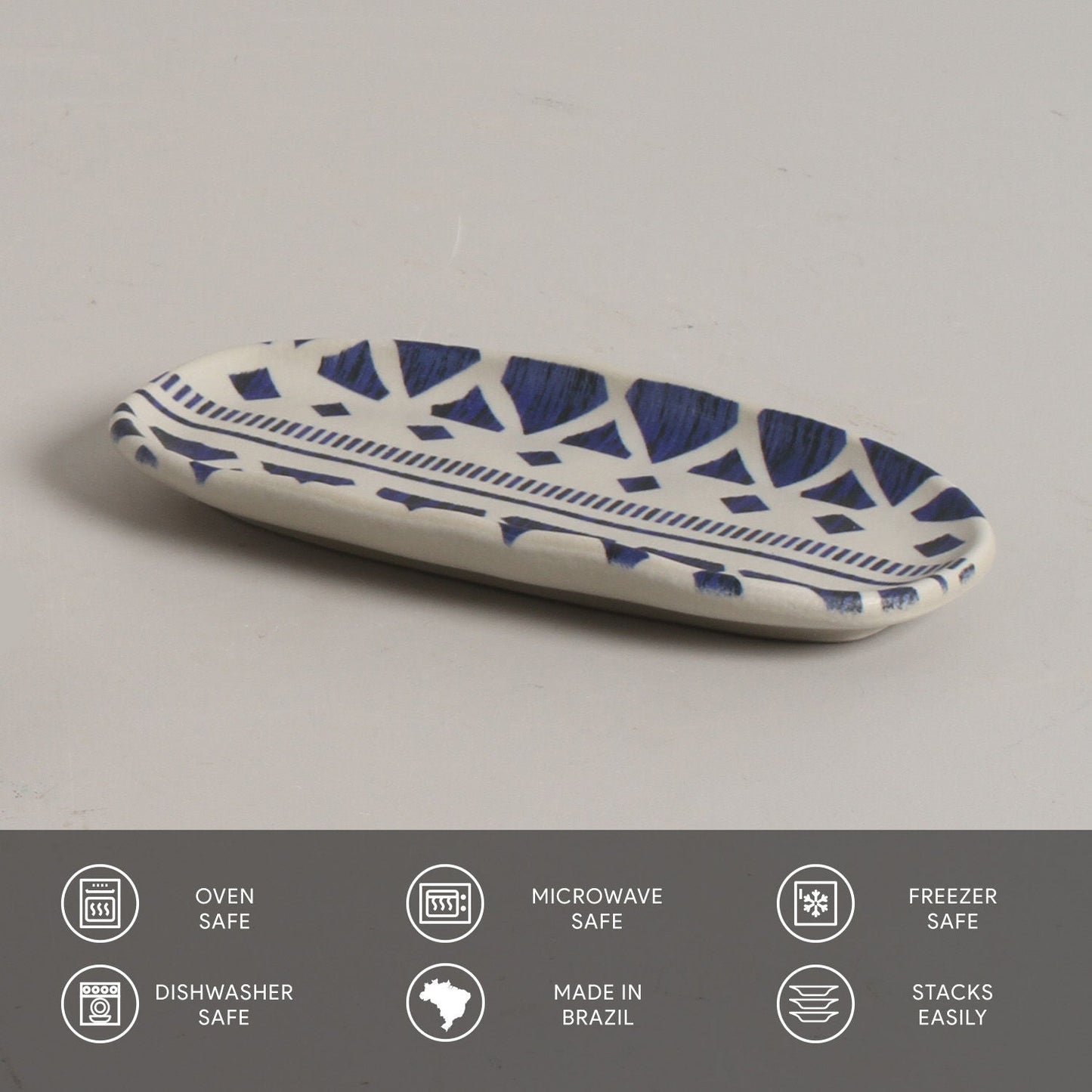 Porto Brasil MAYA SHALLOW OVAL PR ORGANIC STONEWARE dia. 6.5x3.15" SET OF 2 DESIGNS SKU: '35214117901