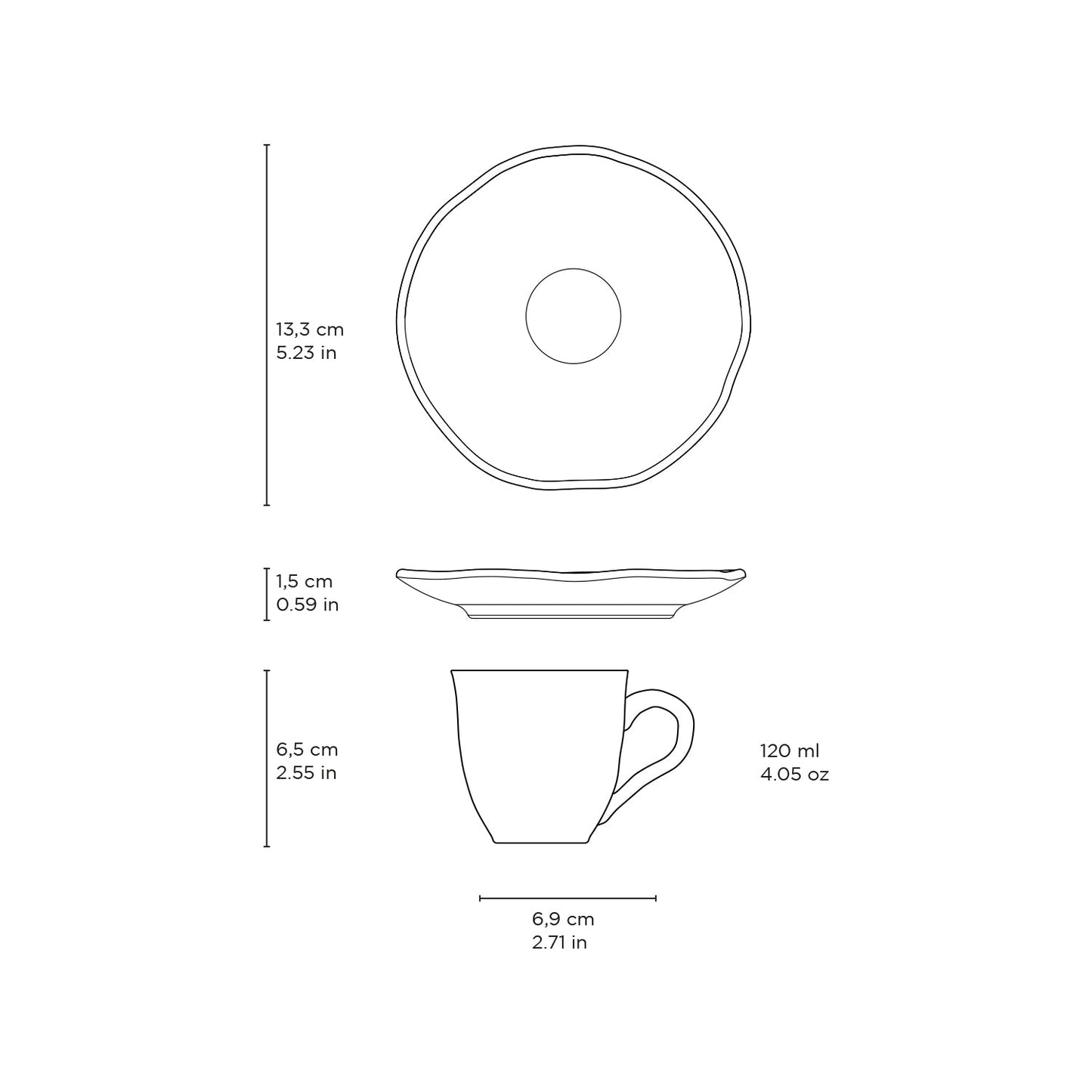 Porto Brasil TOURMALINE ORGANIC COFFEE CUP + BIO SAUCER  SKU: '3531108901