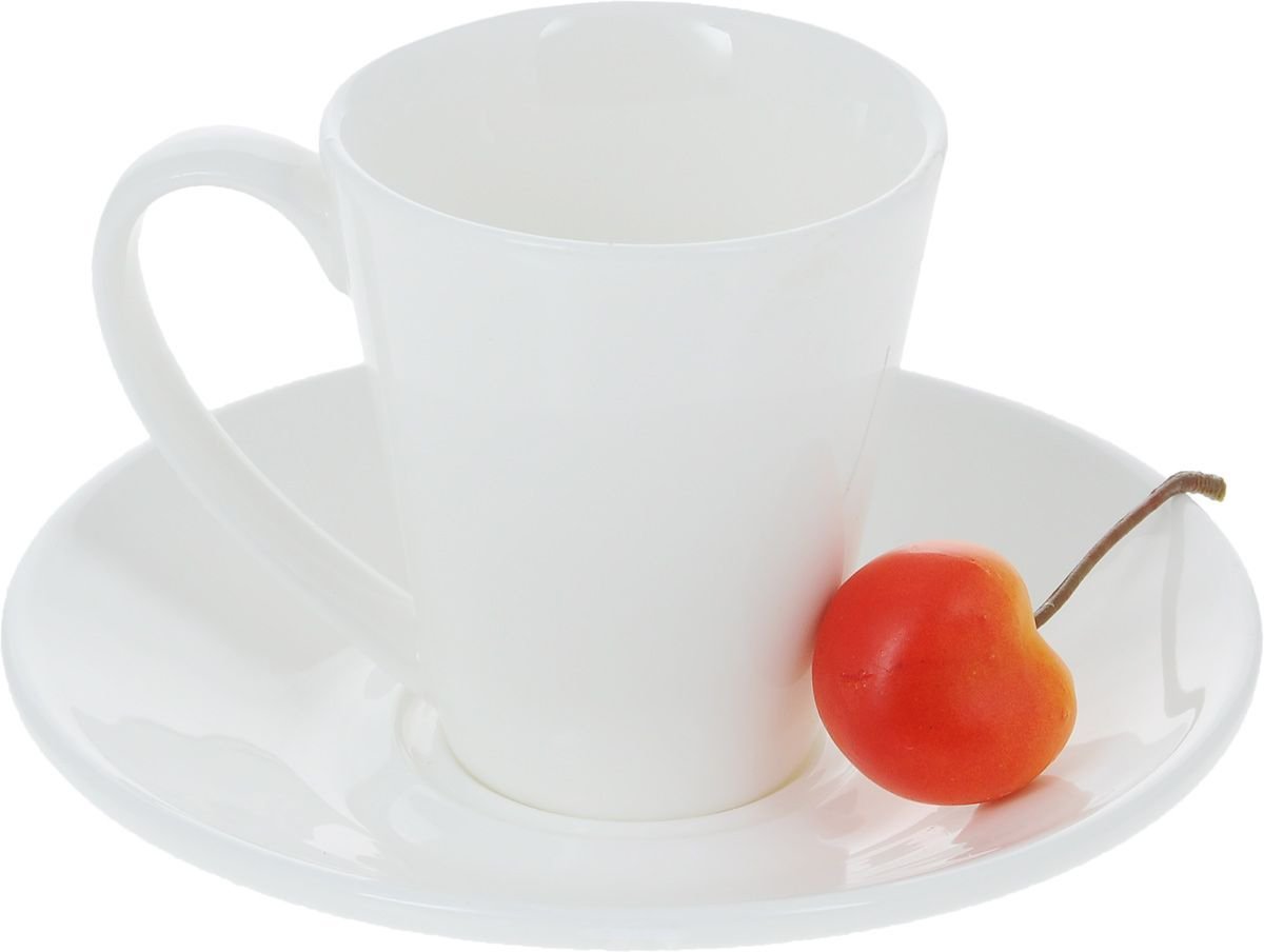 Wilmax Fine Porcelain 4 Oz | 110 Ml Coffee Cup & Saucer SKU: WL-993054/AB
