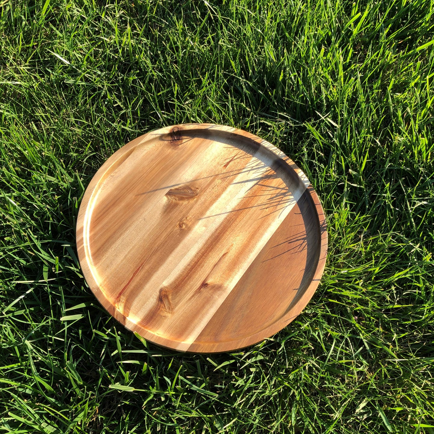 ZavisGreen Acacia round Plate Platter 12" Diameter SKU: ZG-660012