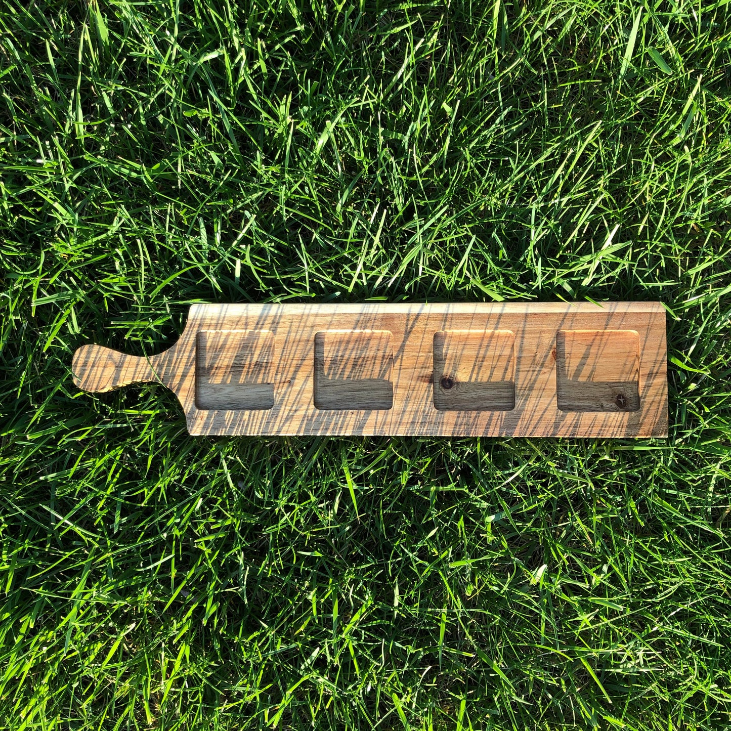 ZavisGreen Acacia 4 hole flight board 16" long SKU: ZG-660604