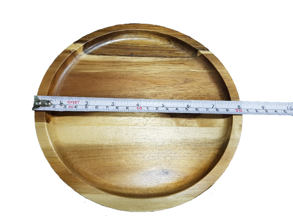 ZavisGreen Acacia round Plate Platter 8" Diameter SKU: ZG-660008