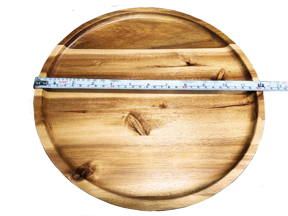 ZavisGreen Acacia round Plate Platter 12" Diameter SKU: ZG-660012