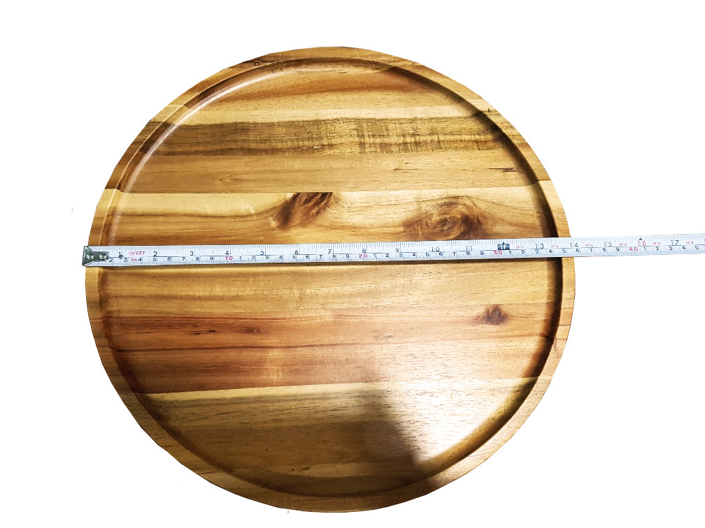 ZavisGreen Acacia round Plate Platter 14" Diameter SKU: ZG-660014
