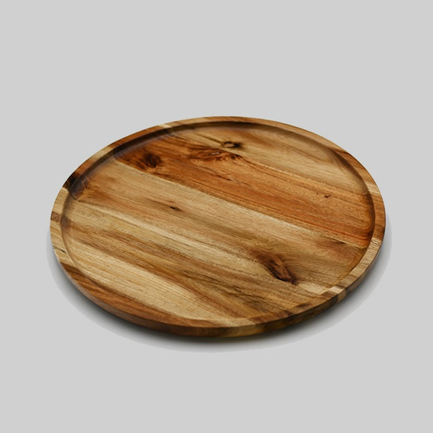 ZavisGreen Acacia round Plate Platter 12" Diameter SKU: ZG-660012