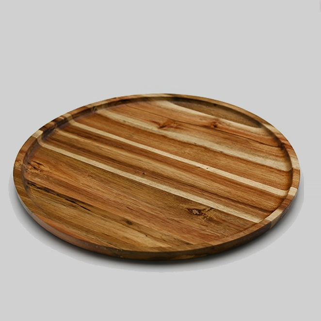 ZavisGreen Acacia round Plate Platter 14" Diameter SKU: ZG-660014