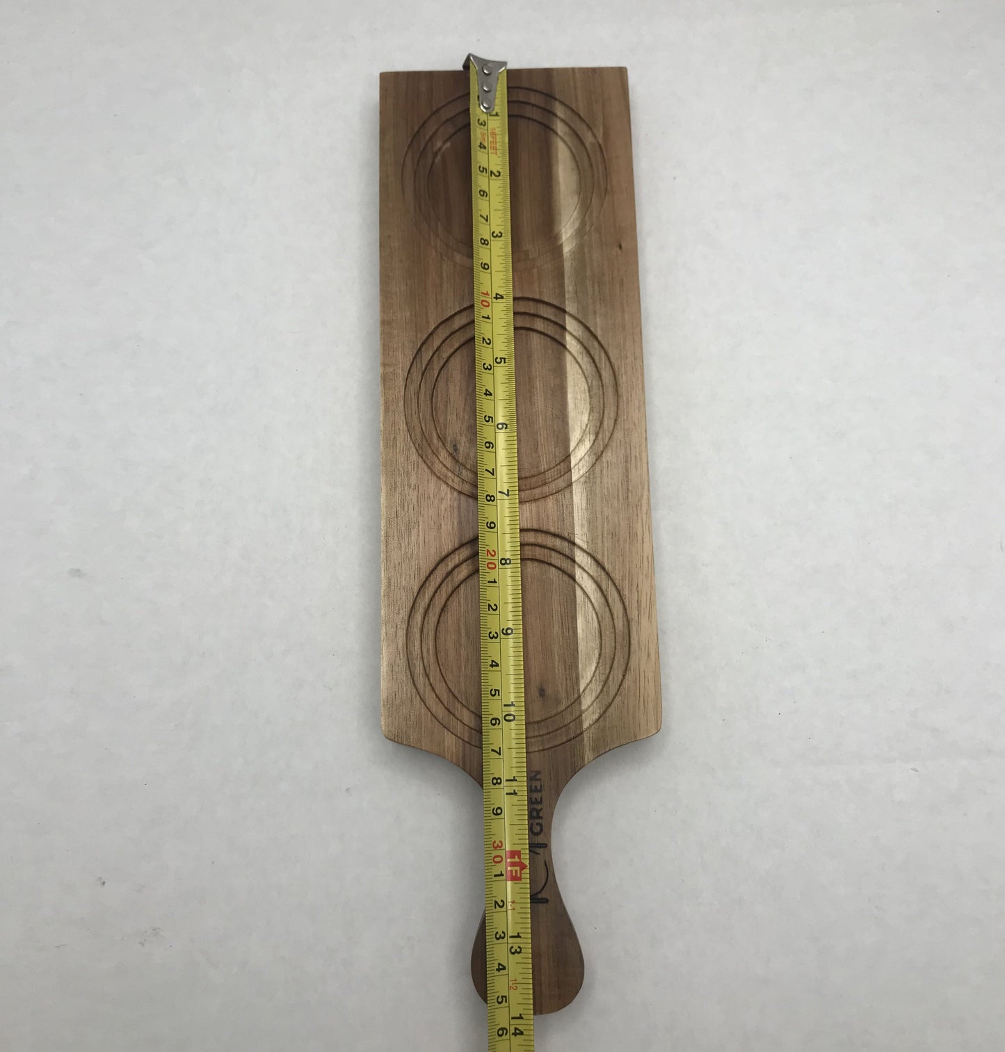 ZavisGreen Acacia 3 hole flight board 14" long SKU: ZG-660603