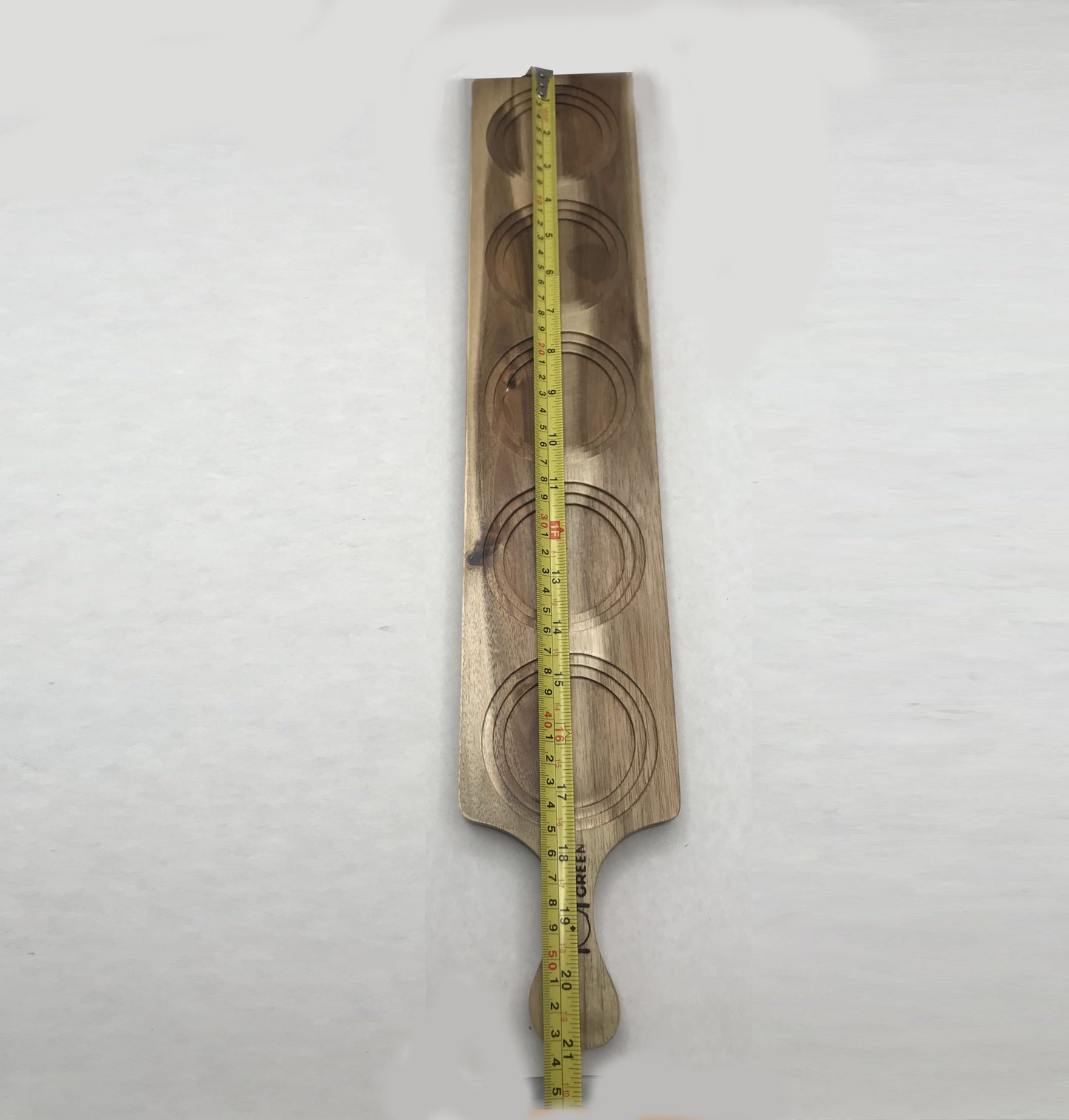 ZavisGreen Acacia 5 hole flight board 22" long SKU: ZG-660605