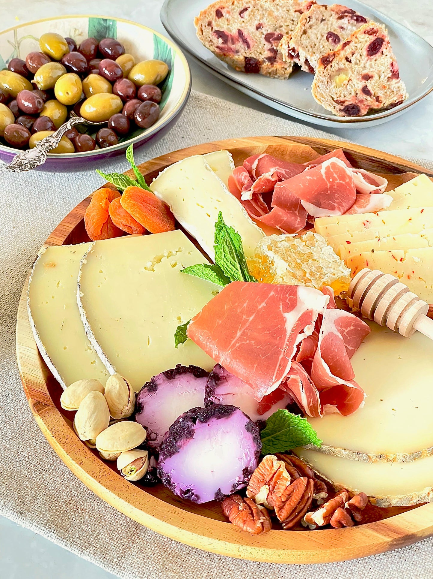 ZavisGreen Acacia round Plate Platter 12" Diameter SKU: ZG-660012