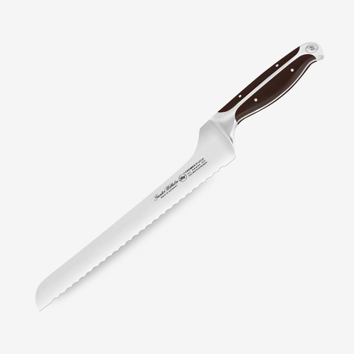 Gunter Wilhelm Thunder Offset Bread Knife, 10 Inch | Dark Brown ABS Handle SKU: 30-318-1510