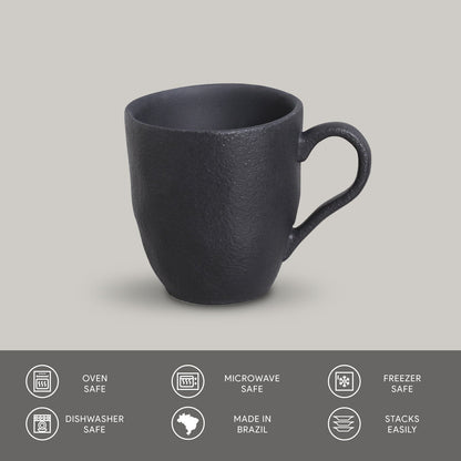 Porto Brasil MATTE BLACK ORGANIC MUG dia. 9.23 oz.  SKU: '1131473901