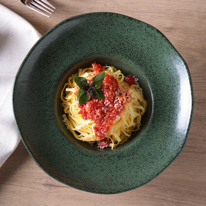 Porto Brasil GREENERY DEEP RIM PLATE  STONEWARE dia. 11.02x2.56"  SKU: '12014106501