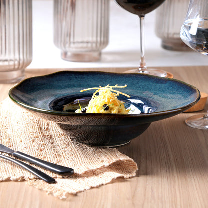 Porto Brasil OCEANO DEEP RIM PLATE  STONEWARE dia. 11.02x2.56"  SKU: '12014106701