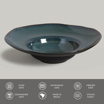 Porto Brasil OCEANO DEEP RIM PLATE  STONEWARE dia. 11.02x2.56"  SKU: '12014106701