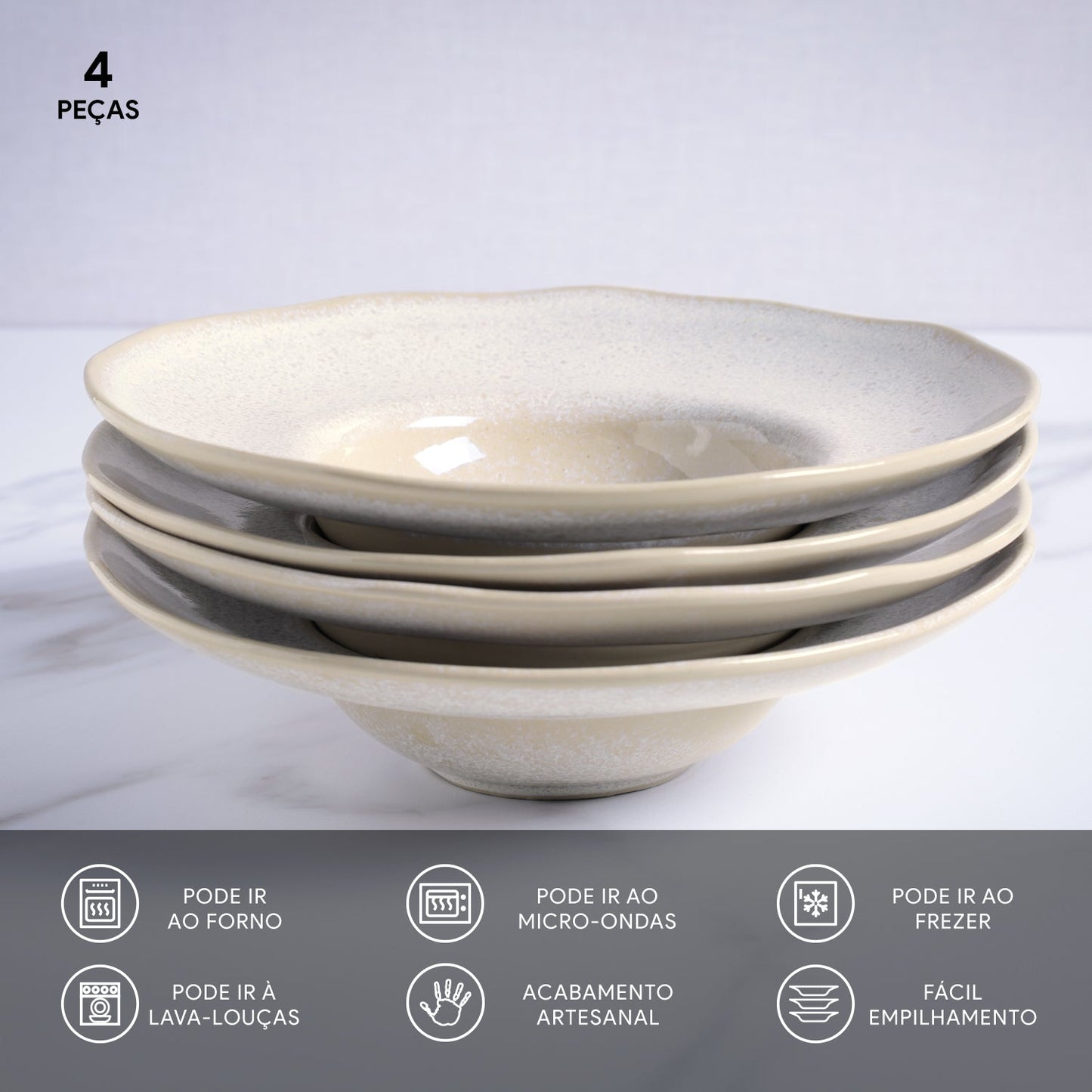 Porto Brasil LATTE DEEP RIM PLATE  STONEWARE dia. 11.02x2.56"  SKU: '12014108501