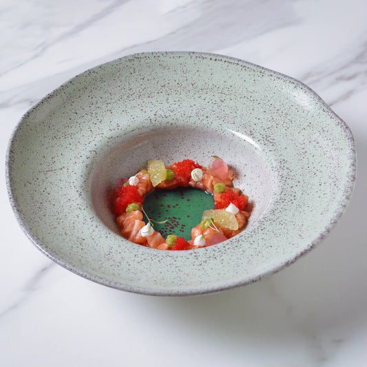 Porto Brasil PISTACHE DEEP RIM PLATE  STONEWARE dia. 11.02x2.56"  SKU: '12014108801