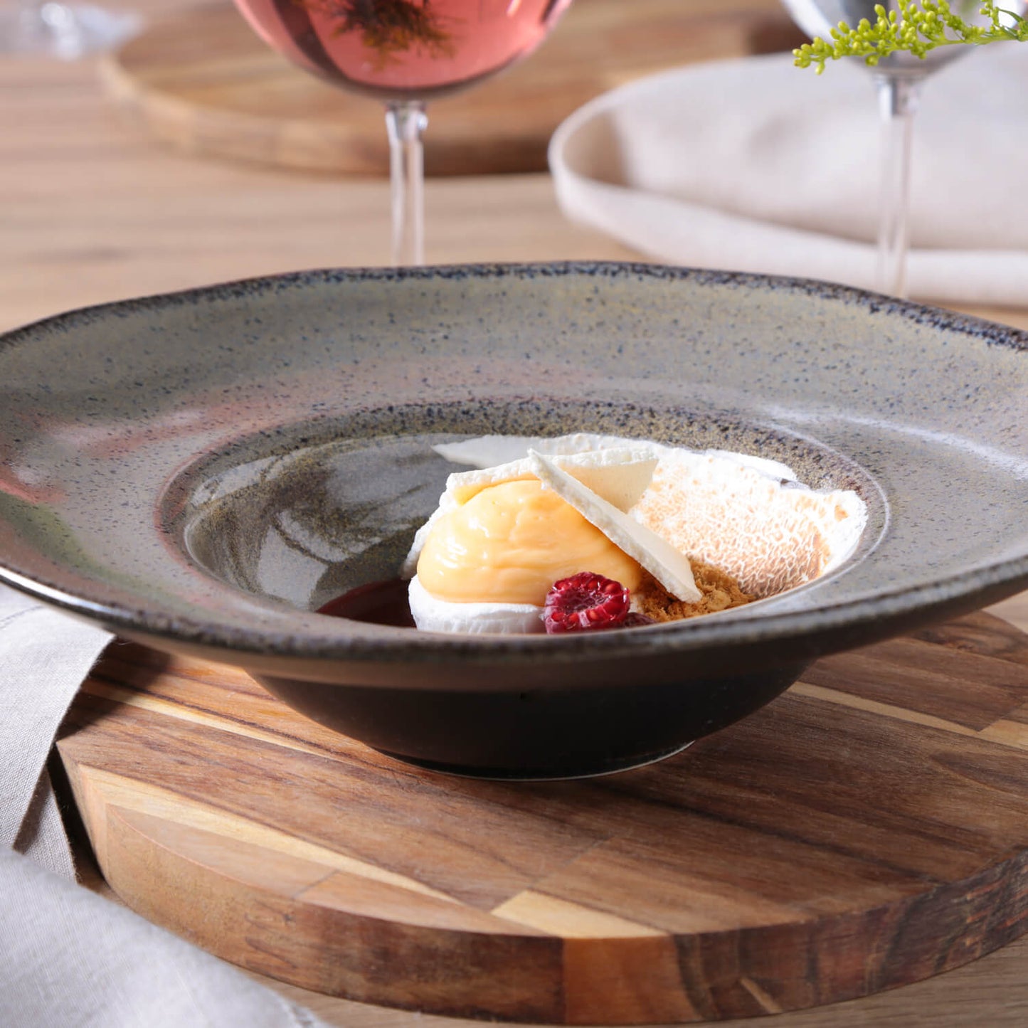 Porto Brasil TOURMALINE DEEP RIM PLATE  STONEWARE dia. 11.02x2.56"  SKU: '12014108901