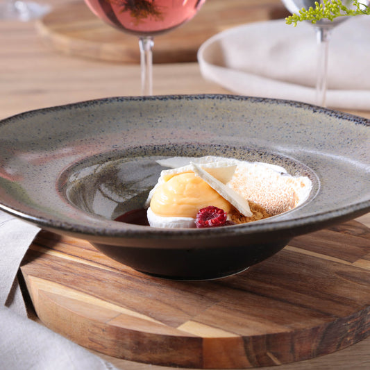 Porto Brasil TOURMALINE DEEP RIM PLATE  STONEWARE dia. 11.02x2.56"  SKU: '12014108901