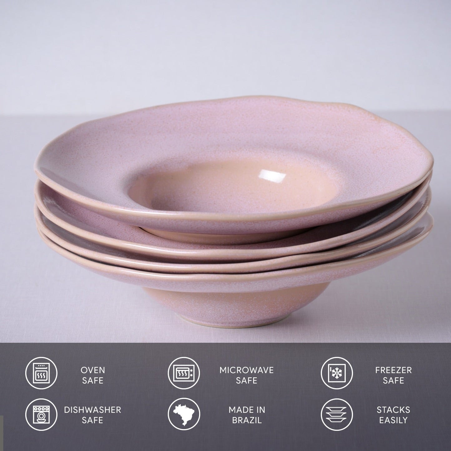 Porto Brasil LITCHI DEEP RIM PLATE  STONEWARE dia. 11.02x2.56"  SKU: '12014109201