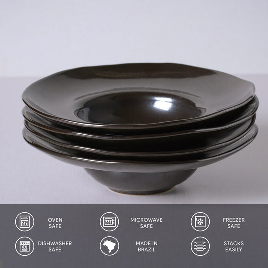 Porto Brasil METALLICA DEEP RIM PLATE  STONEWARE dia. 11.02x2.56"  SKU: '12014109301