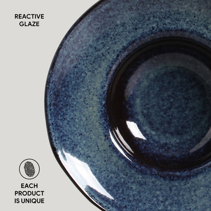 Porto Brasil DENIM DEEP RIM PLATE  STONEWARE dia. 11.02x2.56"  SKU: '12014113001