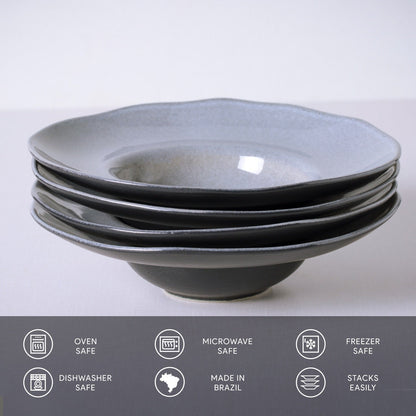 Porto Brasil DUST DEEP RIM PLATE  STONEWARE dia. 11.02x2.56"  SKU: '12014115801