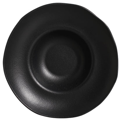 Porto Brasil MATTE BLACK DEEP RIM PLATE  STONEWARE dia. 11.02x2.56"  SKU: '1201473901