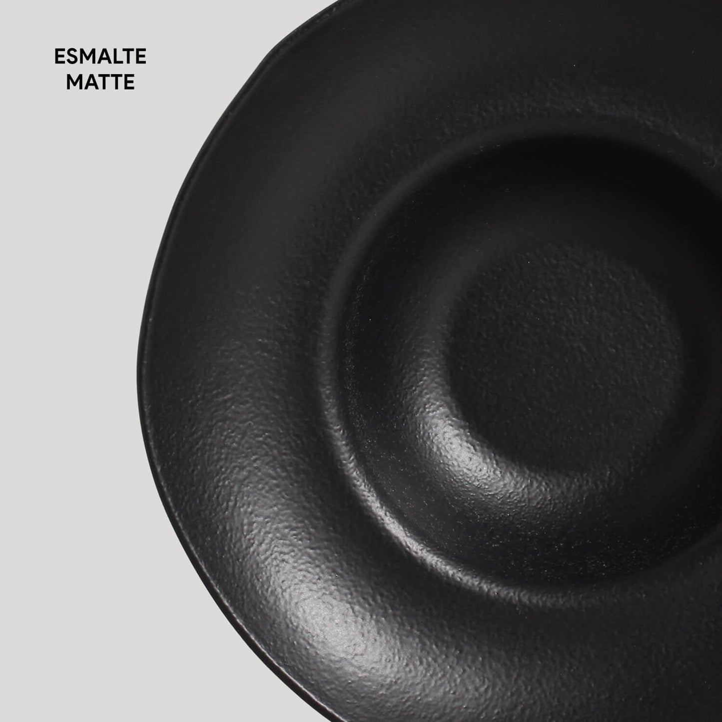 Porto Brasil MATTE BLACK DEEP RIM PLATE  STONEWARE dia. 11.02x2.56"  SKU: '1201473901