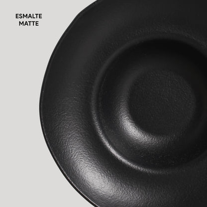 Porto Brasil MATTE BLACK DEEP RIM PLATE  STONEWARE dia. 11.02x2.56"  SKU: '1201473901