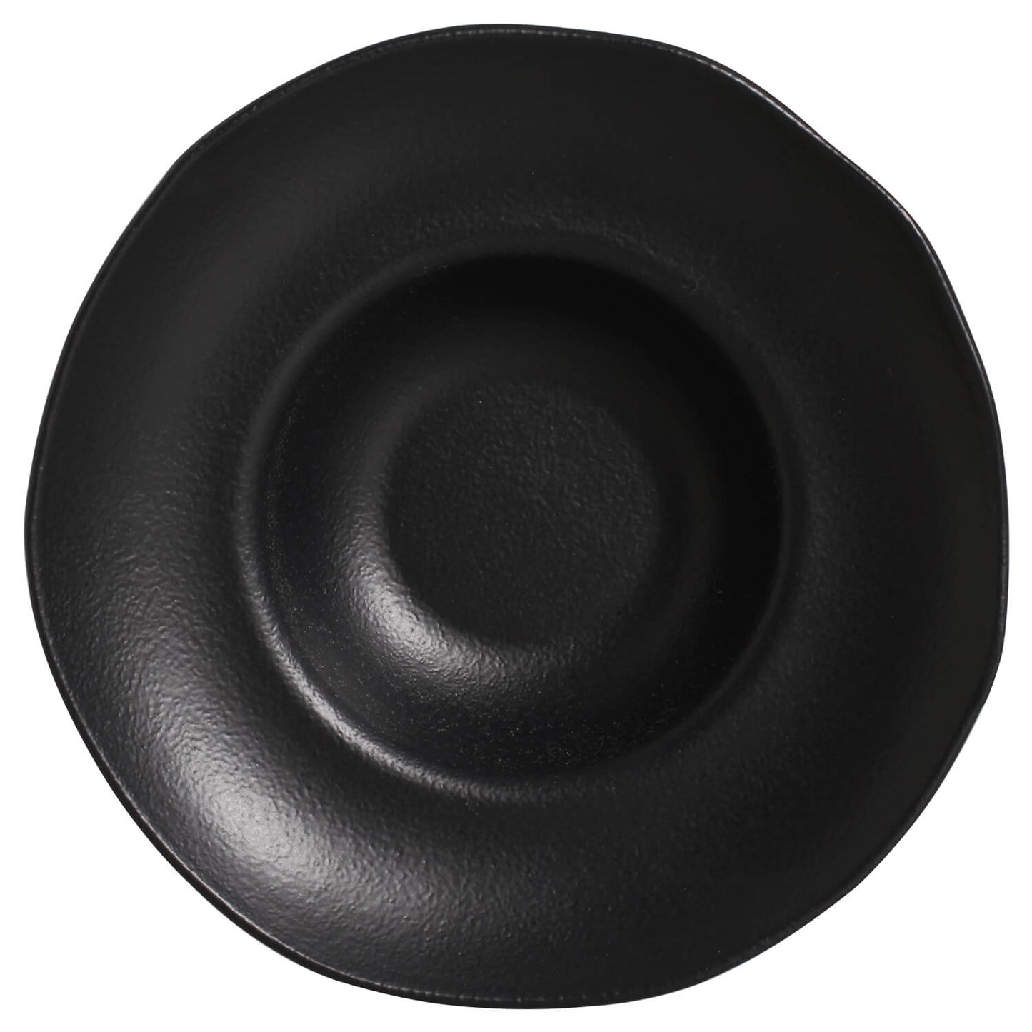 Porto Brasil MATTE BLACK DEEP RIM PLATE  STONEWARE dia. 11.02x2.56"  SKU: '1201473901