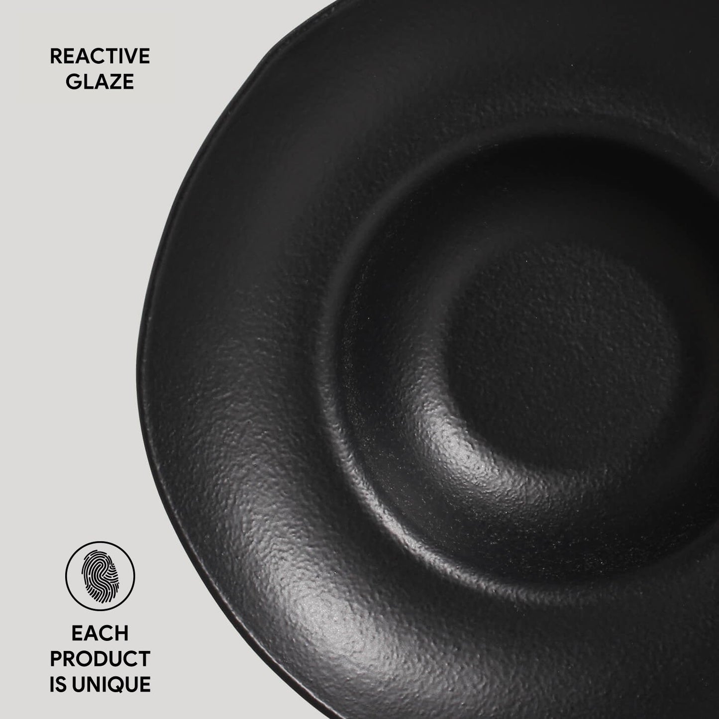 Porto Brasil MATTE BLACK DEEP RIM PLATE  STONEWARE dia. 11.02x2.56"  SKU: '1201473901