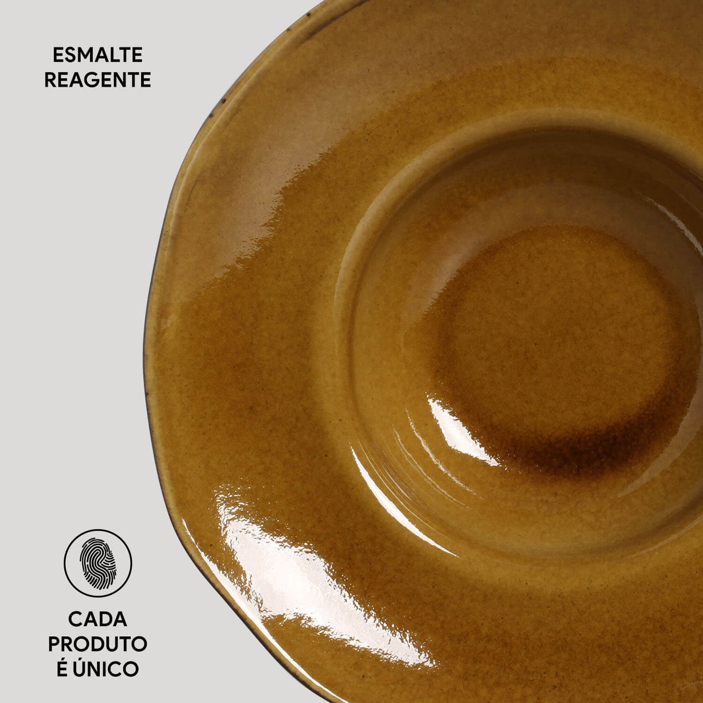 Porto Brasil AMBER DEEP RIM PLATE  STONEWARE dia. 11.02x2.56"  SKU: '1201477101